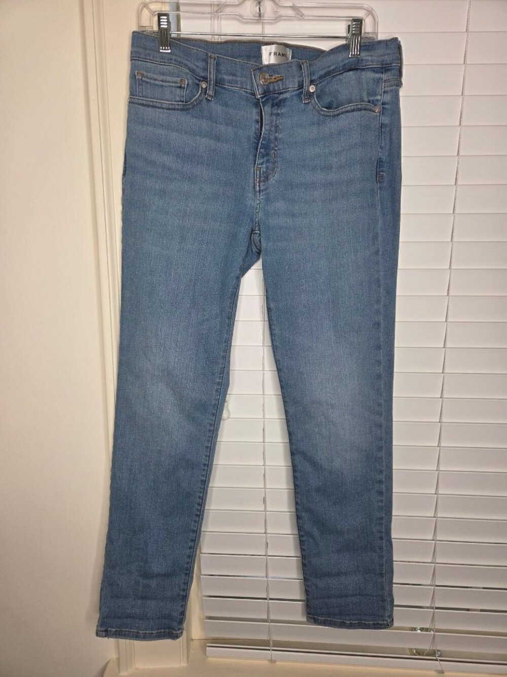 Frame Womens Light Wash Skinny Jeans 29 Low rise Classic Comfort Academia